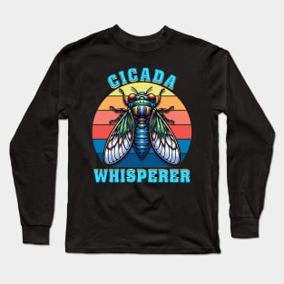 Colorful Cicada Whisperer - Vibrant Insect Lover Graphic Design Long Sleeve T-Shirt